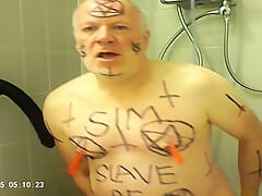 Satan Slave Is Prepared For Enema Sacrifice